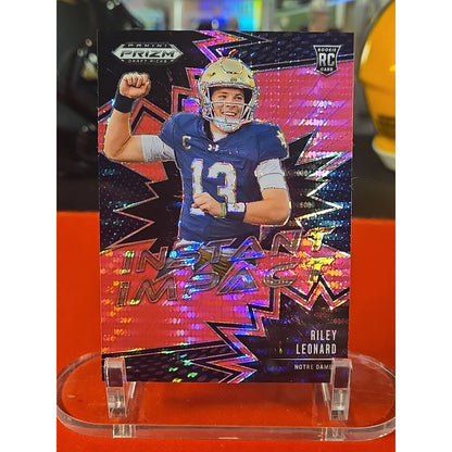 Riley Leonard /25 Pink Pulsar 2025 Prizm Draft Picks Rookie Instant Impact