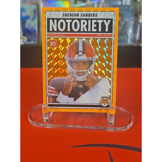 2025 Panini Mosaic - Notoriety Shedeur Sanders #13 Orange Fluorescent Mosaic...