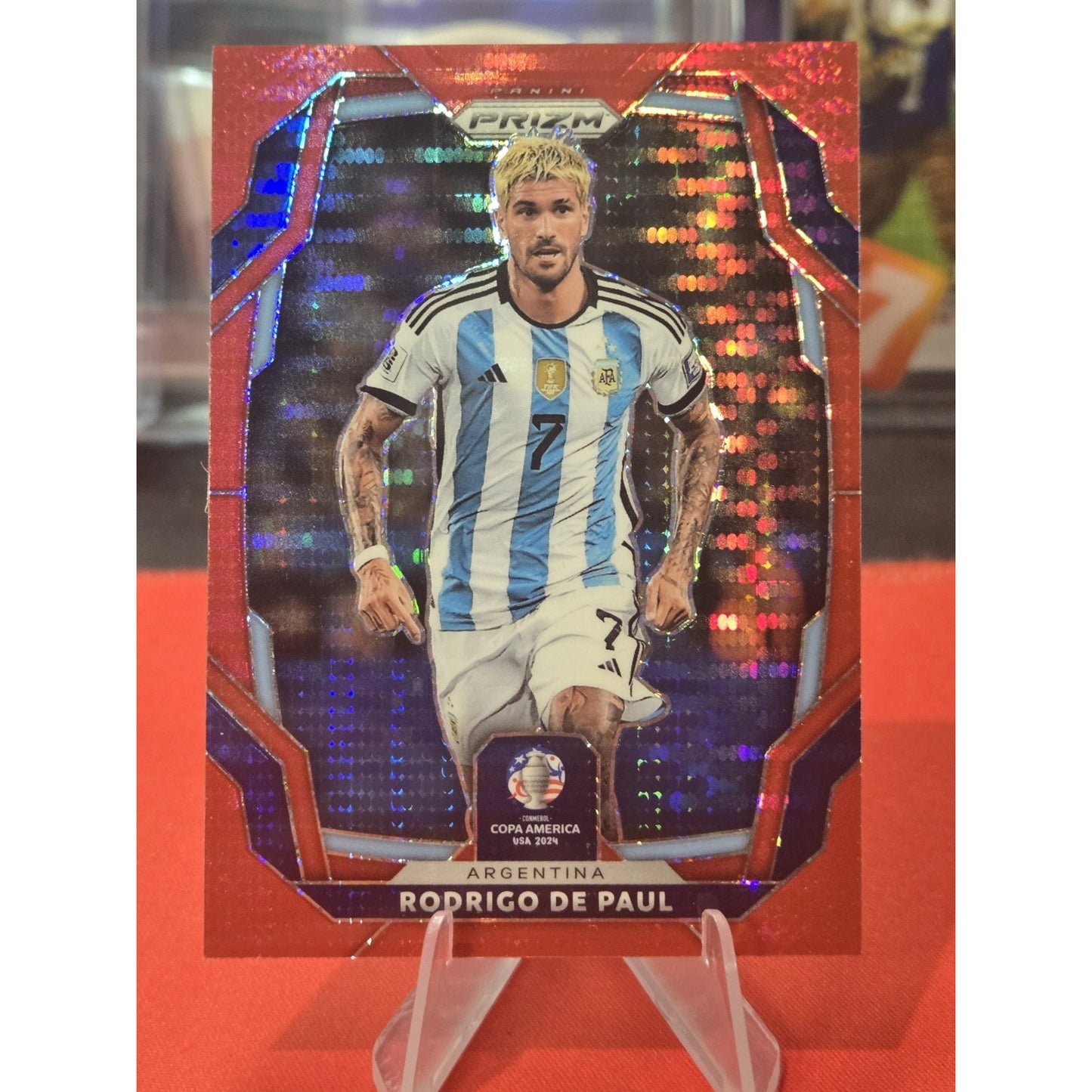 Rodrigo De Paul /125 Red Prizm 2024 Panini Prizm Conmebal Copa America - #9