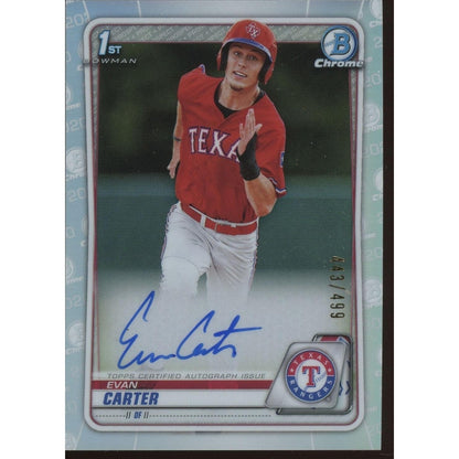 2020 Bowman Draft - Chrome Draft Picks Autographs Evan Carter #CDA-EC Refractor