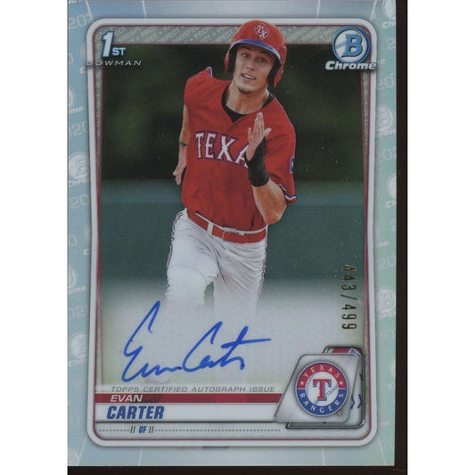 2020 Bowman Draft - Chrome Draft Picks Autographs Evan Carter #CDA-EC Refractor