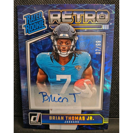 2024 Panini Donruss - Rated Rookie Retro Brian Thomas Jr. #17 Autographs /99...