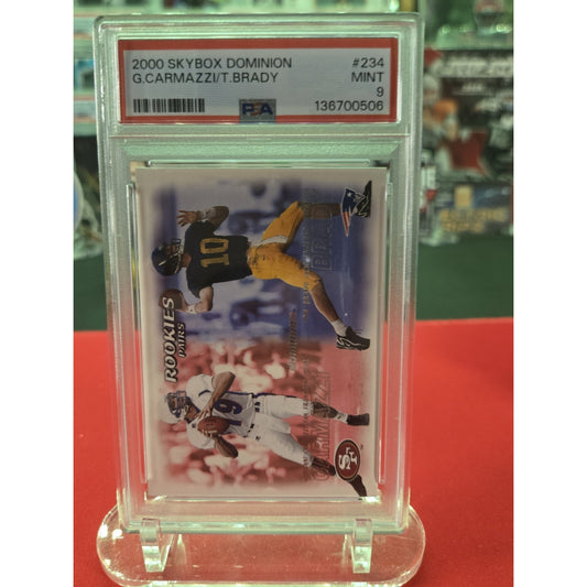 Tom Brady RC 2000 Skybox Dominion - Rookies Pairs With Giovanni Carmazzi #234