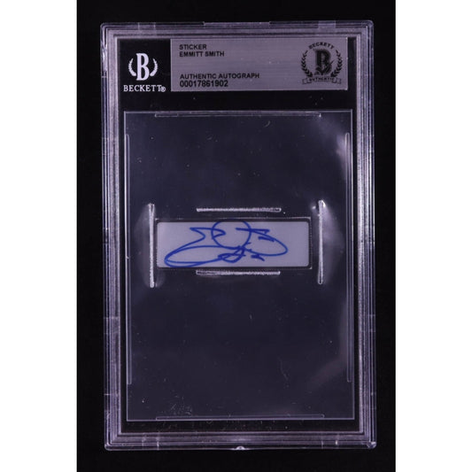 Emmit Smith Signed Sticker Beckett