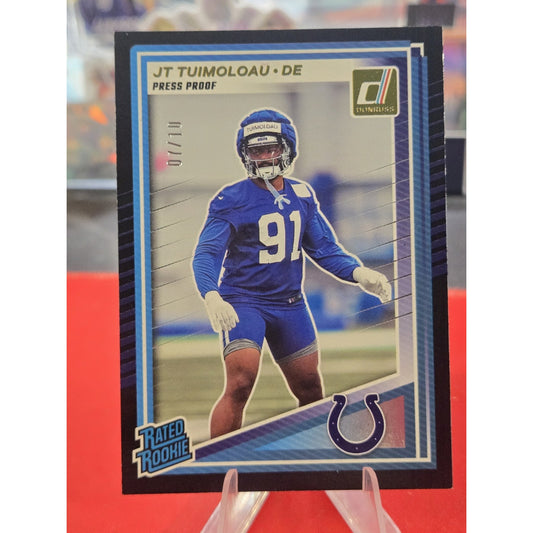 JT Tuimoloau /10 Black Rc 2025 Panini Donruss Rated Rookie #398 Press Proof