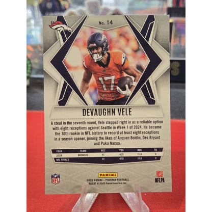 Devaughn Vele Gold /10 Mojo 2025 Phoenix Parallel Denver Broncos #14