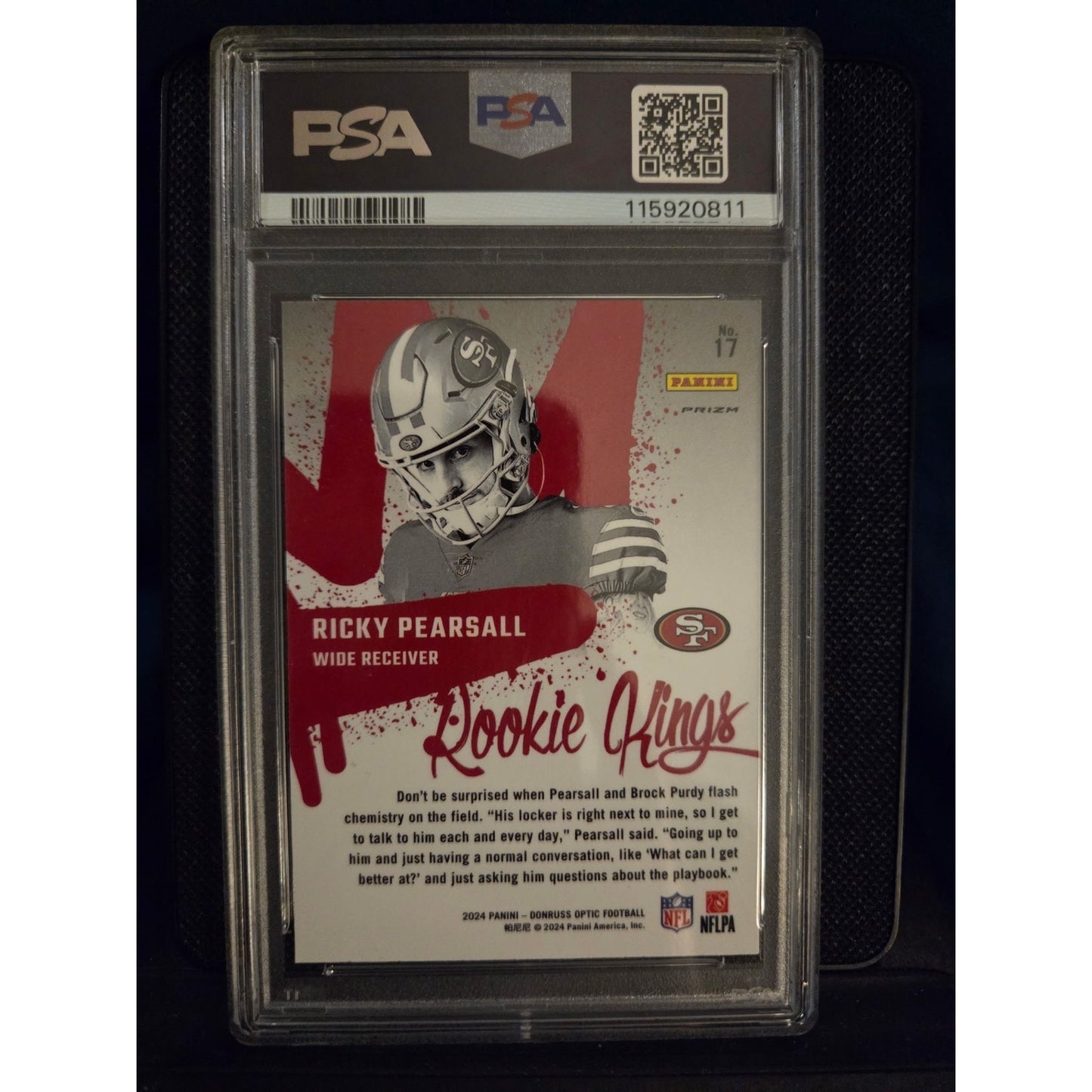 Ricky Pearsall 2024 Optic Rookie Kings Rookie RC PSA 9 Mint 49ers