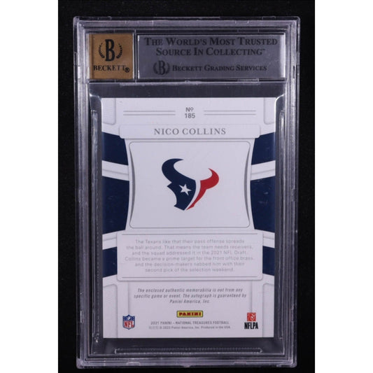 Nico Collins /99 RPA BGS 9 Auto 10 Rc 2021 Panini National Treasures #185