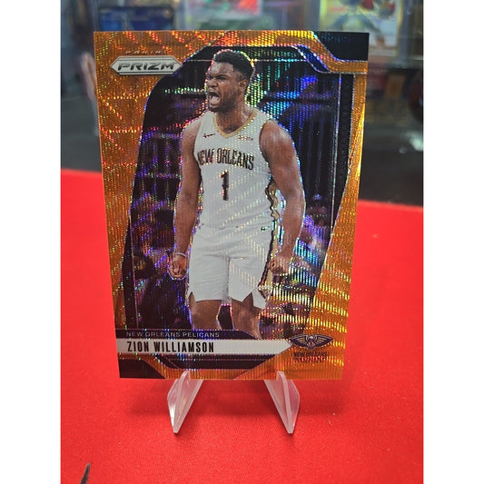 Zion Williamson 2024-25 Panini Prizm Orange Wave SP /60 #10 Pelicans