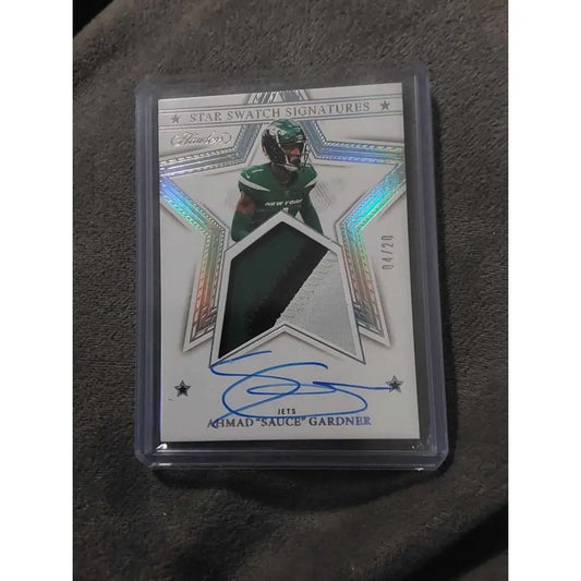 Ahmad Gardner 2023 Panini Flawless Star Swatch Signatures Silver #SS ASG /20 Football Card