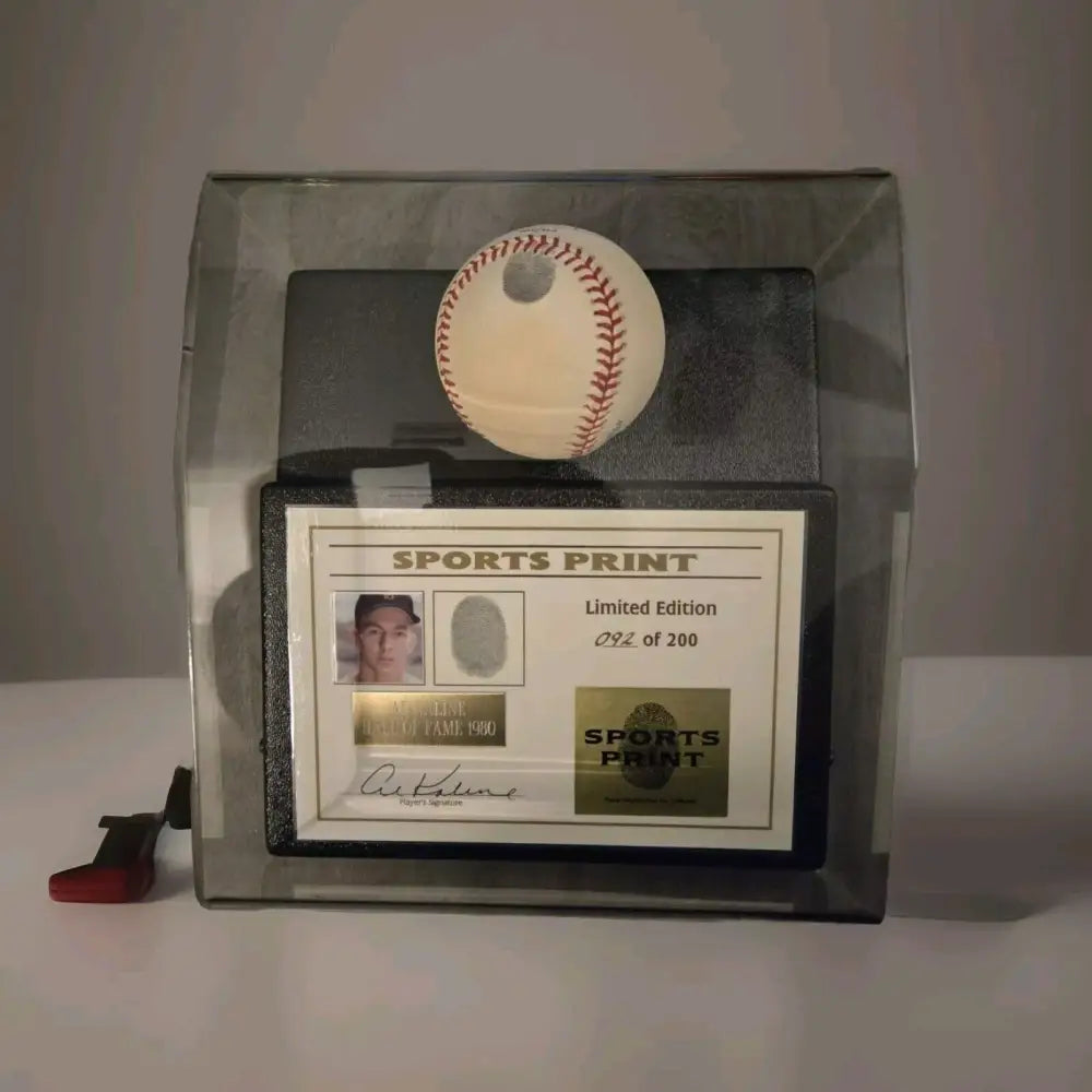Al Kaline Signed Thumbprint Baseball Limited Edition 92/200 Beckett COA Autographed Baseball