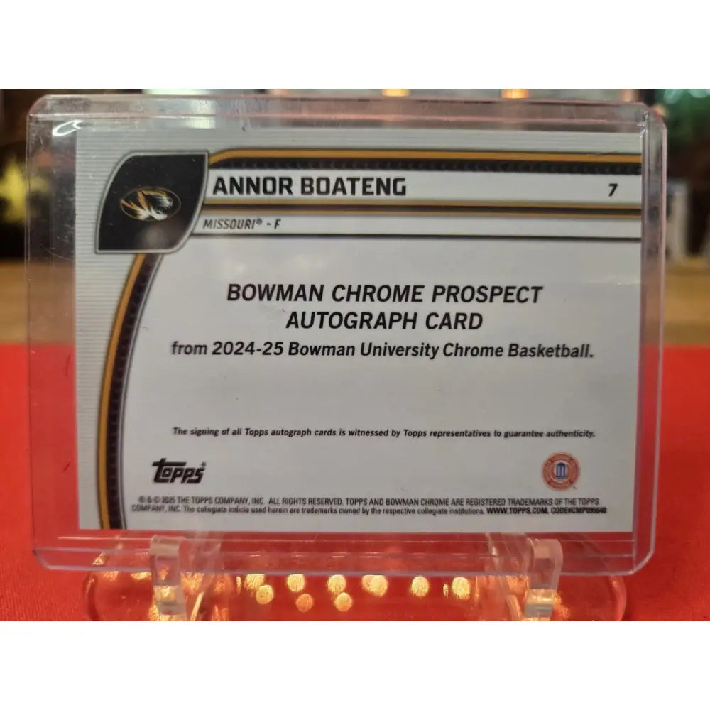 Annor Boateng Auto /25 Orange Reptilian 2024 Bowman Chrome U