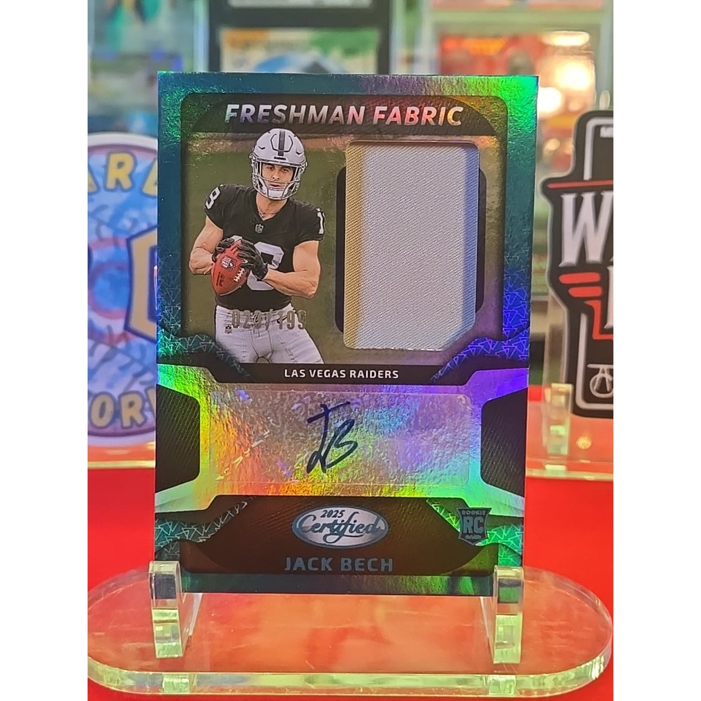 Jack Bech /199 Auto 2025 Panini Certified - Freshman Fabric Mirror Signatures