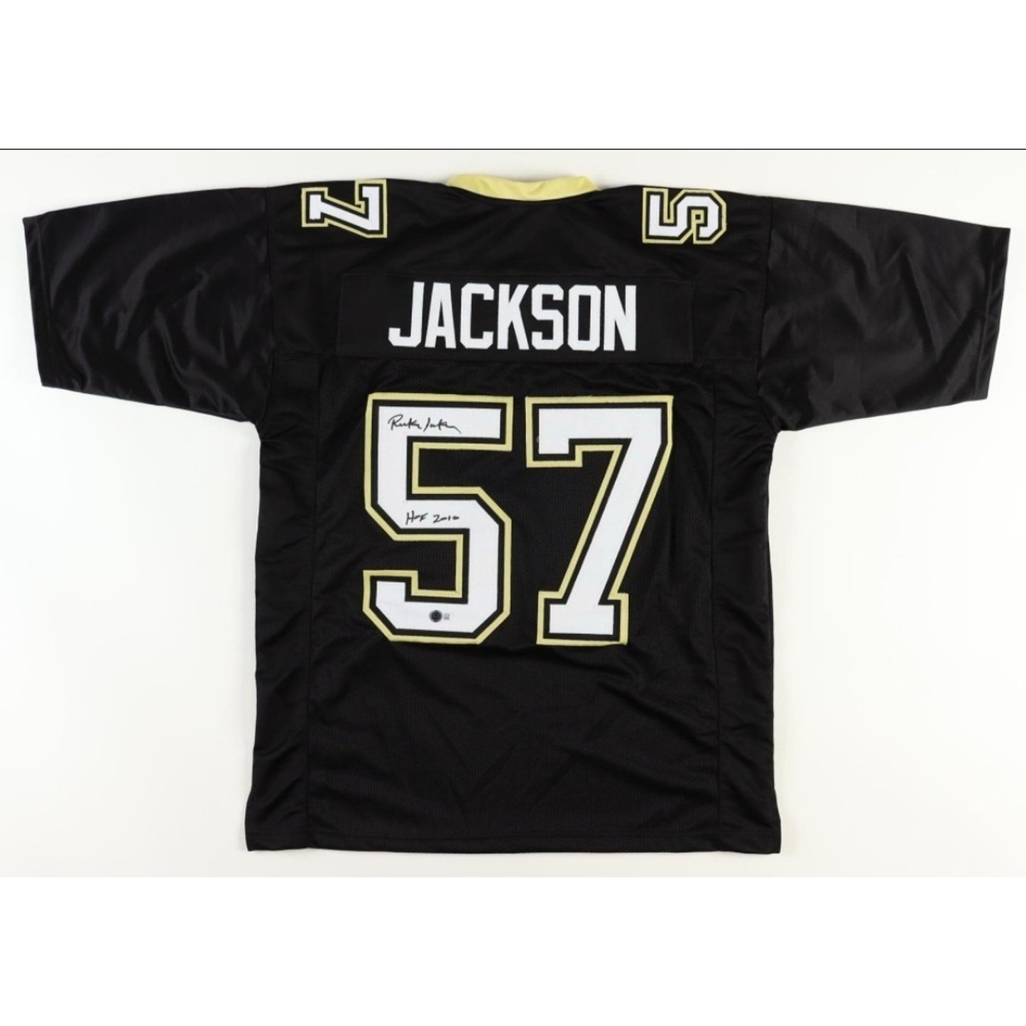 Rickey Jackson Signed Custom Black And Gold Jersey Inscbd HOF 2010 Beckett Auth.