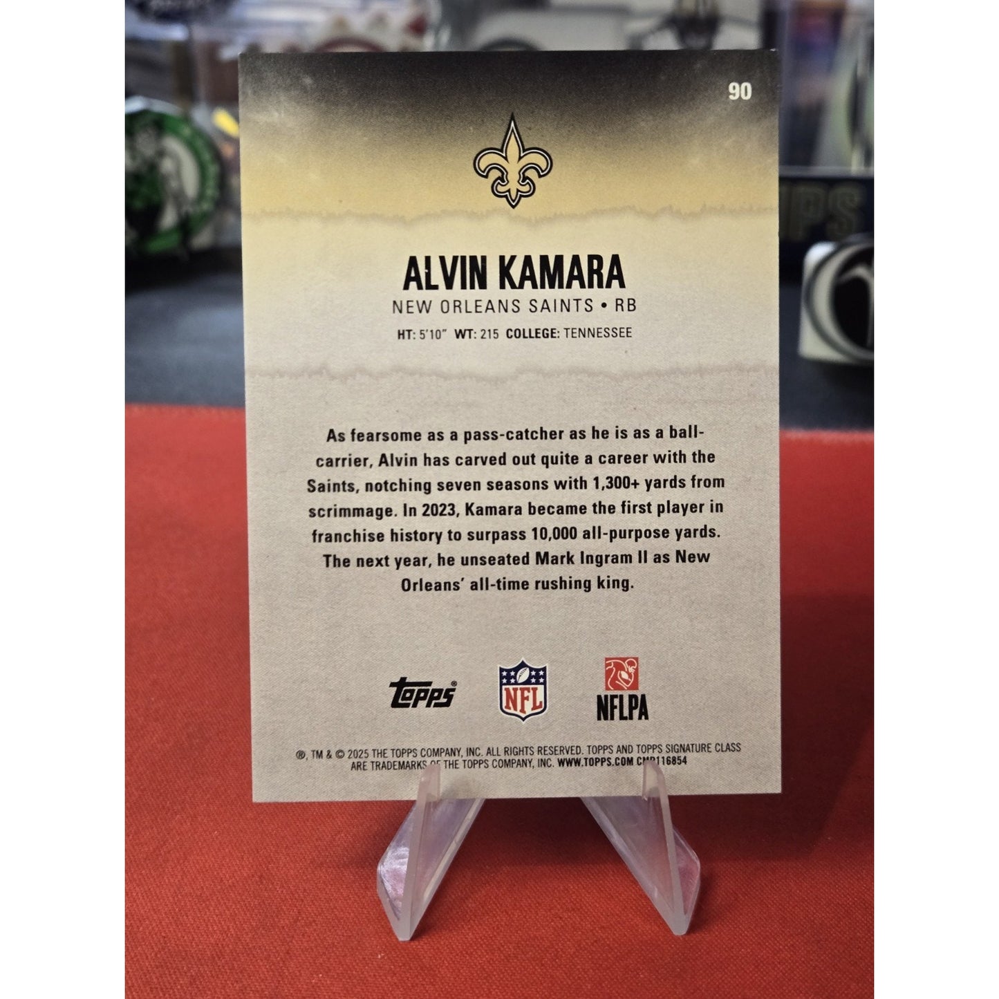 Alvin Kamara /35 2025 Topps Signature Class- 3rd Round Pick 3 #90
