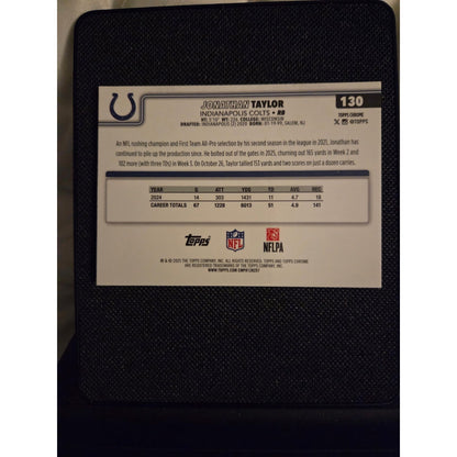 2025 Topps Chrome Football Jonathan Taylor Neon Pulse Refractor #130 Colts