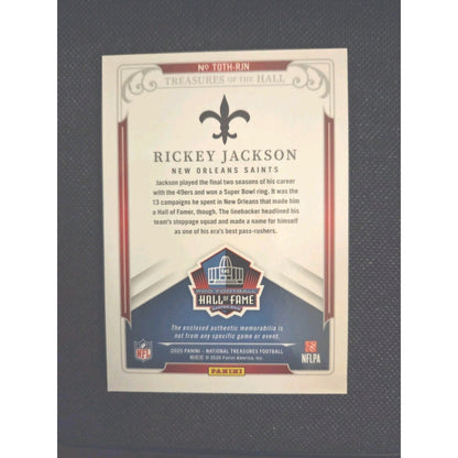 Rickey Jackson /10 Dual 3 Color Patch 2025 Panini National Treasures Saints