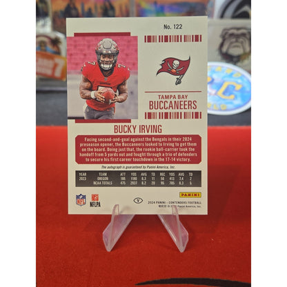 Bucky Irving On Card Auto RC 2024 Panini Contenders Tampa Bay Buccaneers #122
