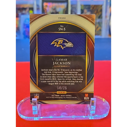 Lamar Jackson /25 Tie-dye 2021 Panini Select - Select Numbers #SN-5