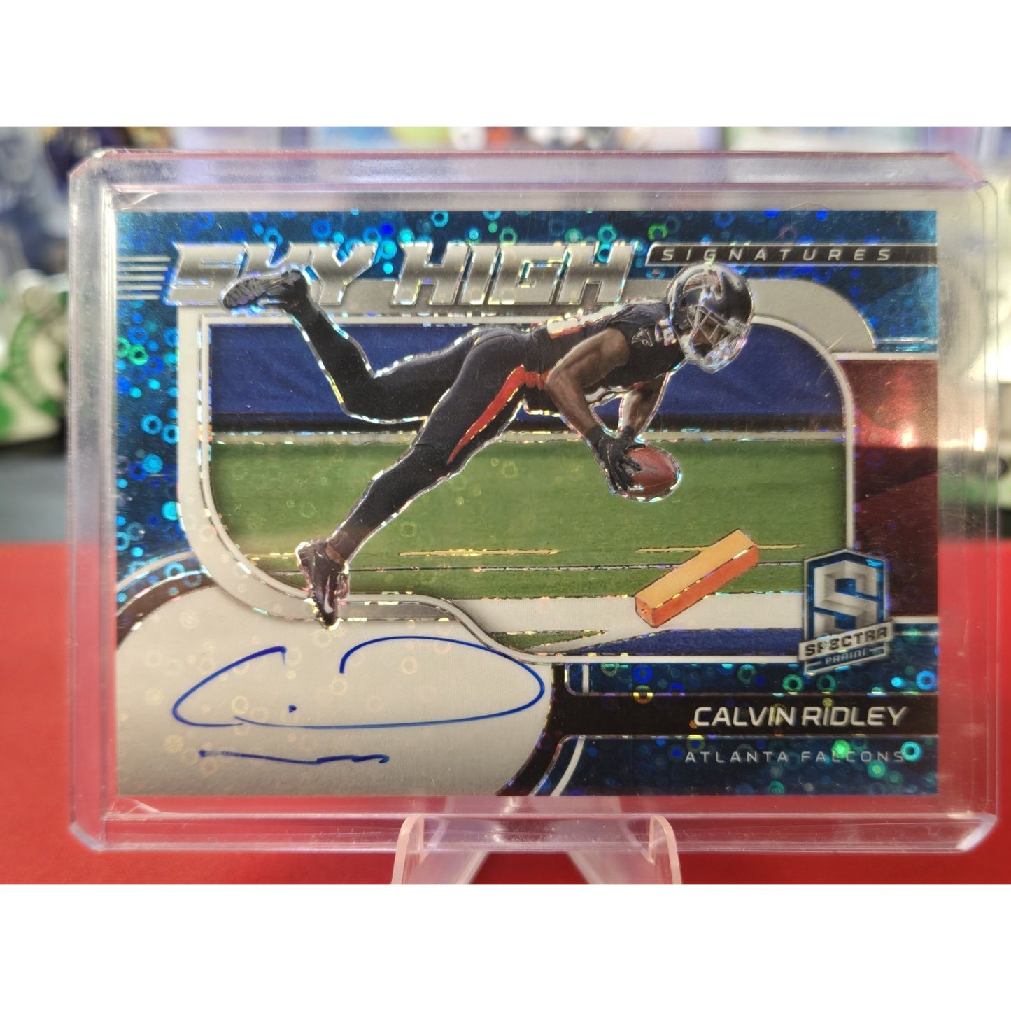Calvin Ridley /25 Auto 2021 Panini Spectra -Sky High Signatures Neon Blue Prizm