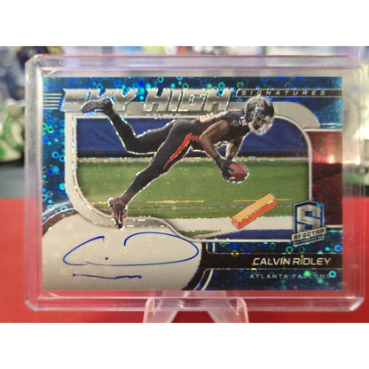 Calvin Ridley /25 Auto 2021 Panini Spectra -Sky High Signatures Neon Blue Prizm