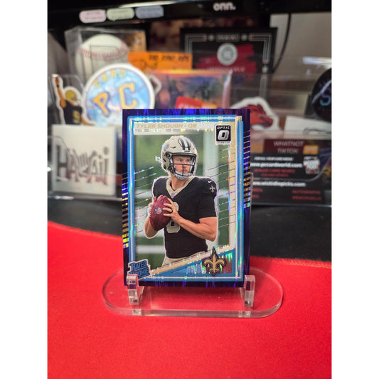 2025 Donruss Optic Tyler Shough Purple Shock Prizm Rookie Card 223 Saints RC
