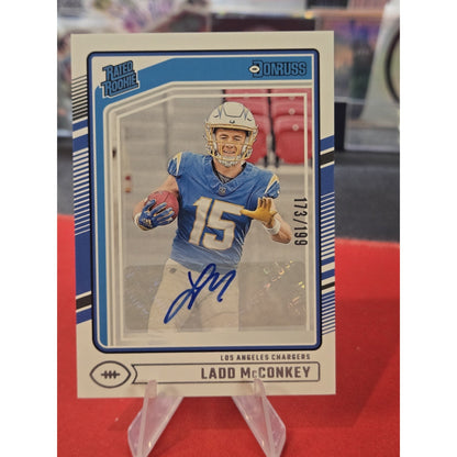 Ladd McConkey /199 Auto Rc 2024 Panini Donruss #328 Rated Rookie (AU, RC)