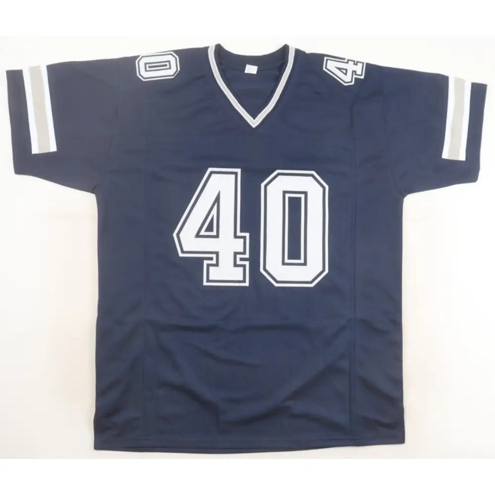 BILL BATES AUTOGRAPHED CUSTOM JERSEY (DALLAS COWBOYS) JSA Authenticated