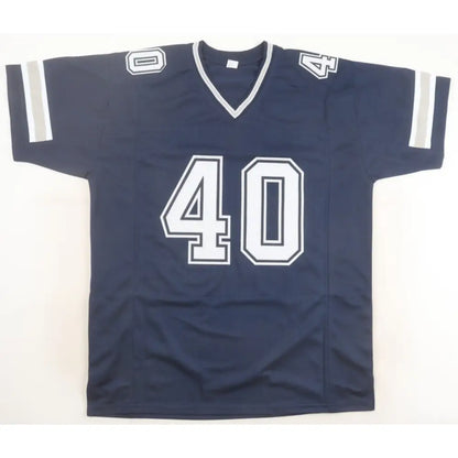 BILL BATES AUTOGRAPHED CUSTOM JERSEY (DALLAS COWBOYS) JSA Authenticated