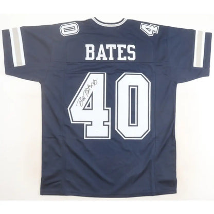 BILL BATES AUTOGRAPHED CUSTOM JERSEY (DALLAS COWBOYS) JSA Authenticated