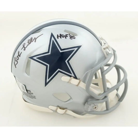 Dallas Cowboys mini football helmet autographed by Bob Lilly