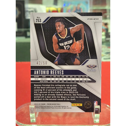 2024-25 Panini Prizm - Antonio Reeves #253 Pink Fast Break Prizm /50 (RC)