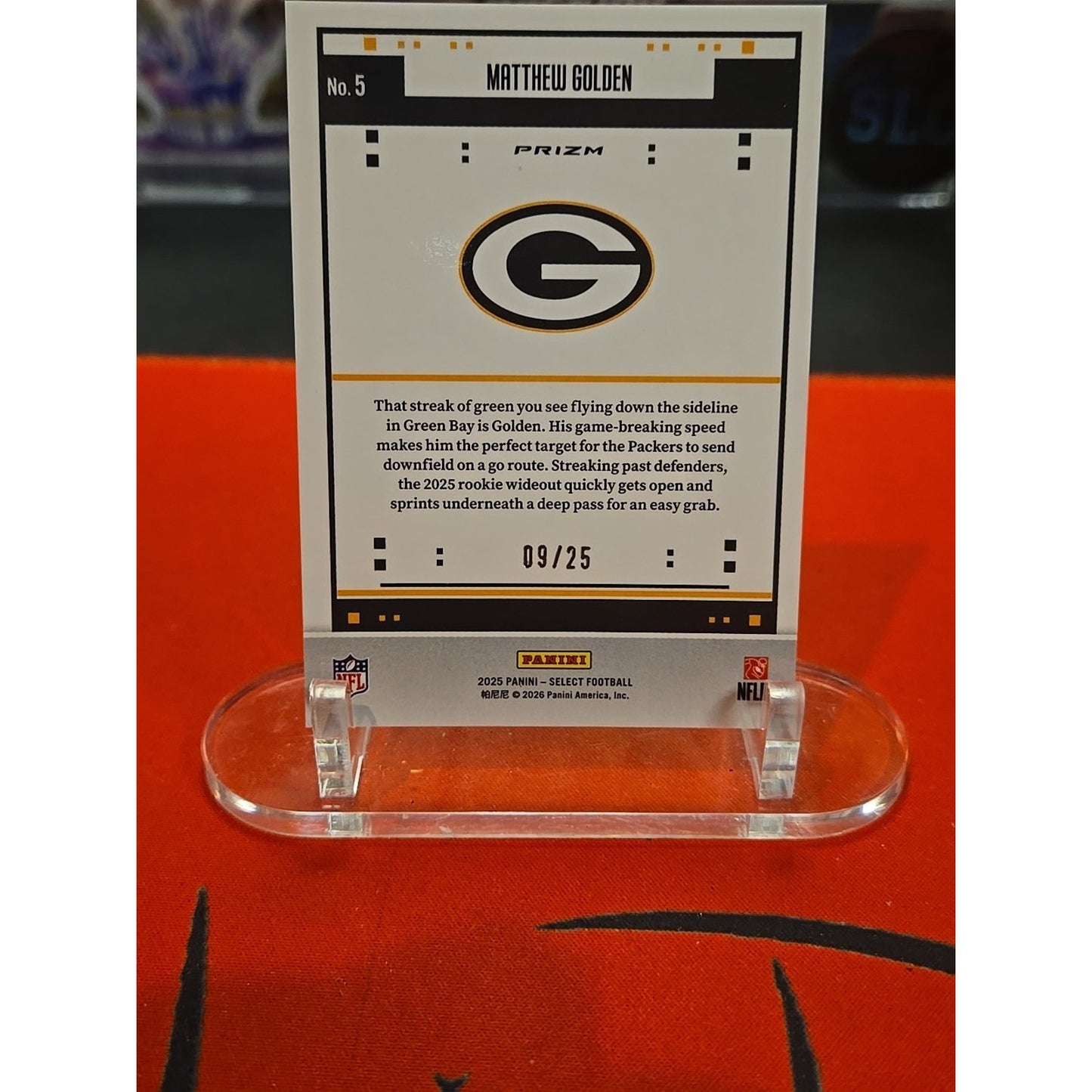 Matthew Golden /25 Tie-Dye RC 2025 Panini Select Score