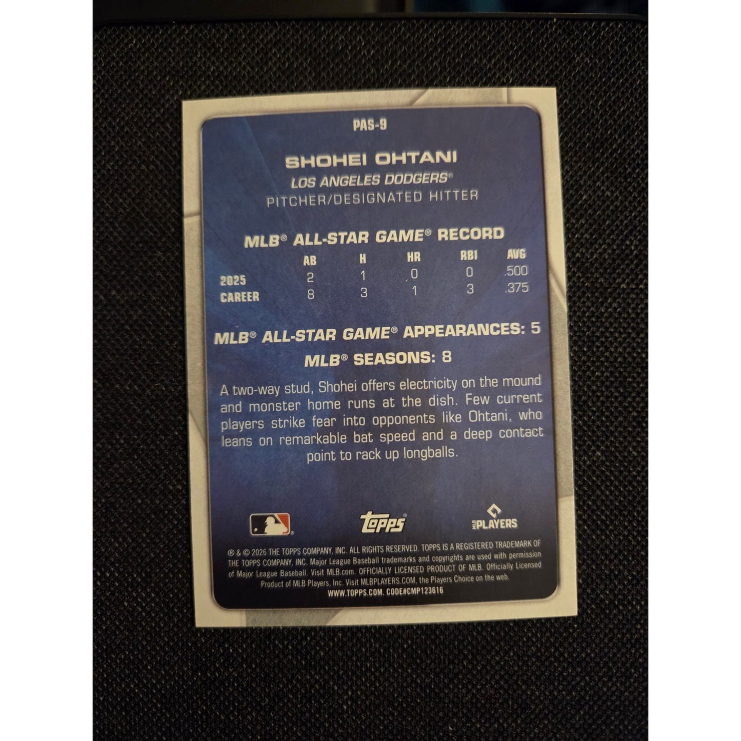 Shohei Ohtani /25 Orange 2026 Topps Perennial All Stars PAS-9