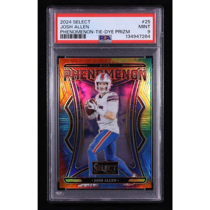 2024 Panini Select Phenomenon Josh Allen #25 Tie-Dye Prizm /25 PSA 9 Gem Mint!