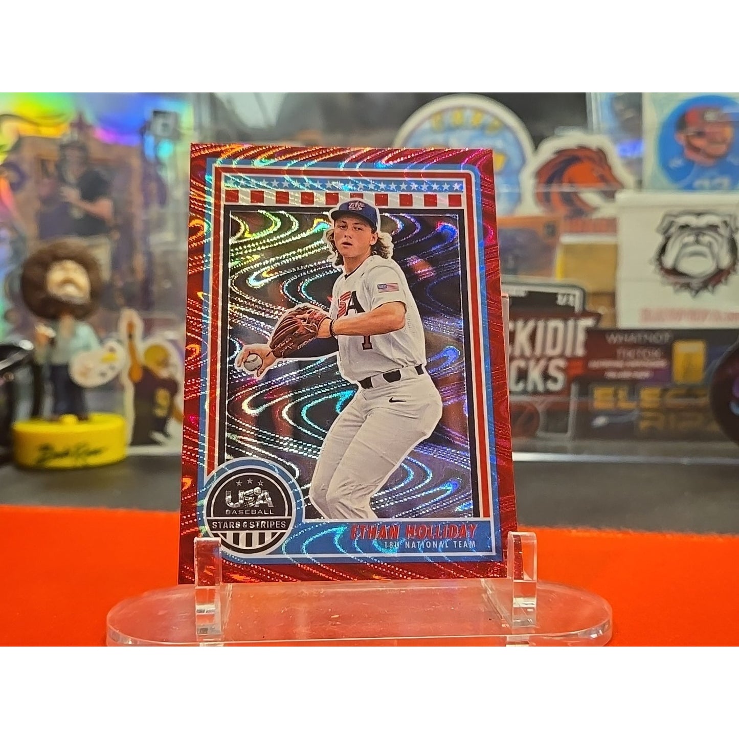 2025 Panini Stars and Stripes - Ethan Holliday #14 Red Swirl /249 (RC)