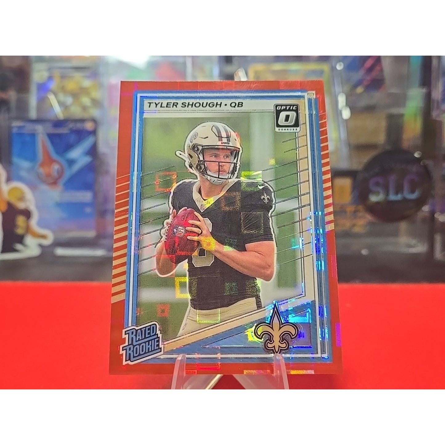 2025 Donruss #304 Tyler Shough Optic Rated Rookies Preview Red Pandora