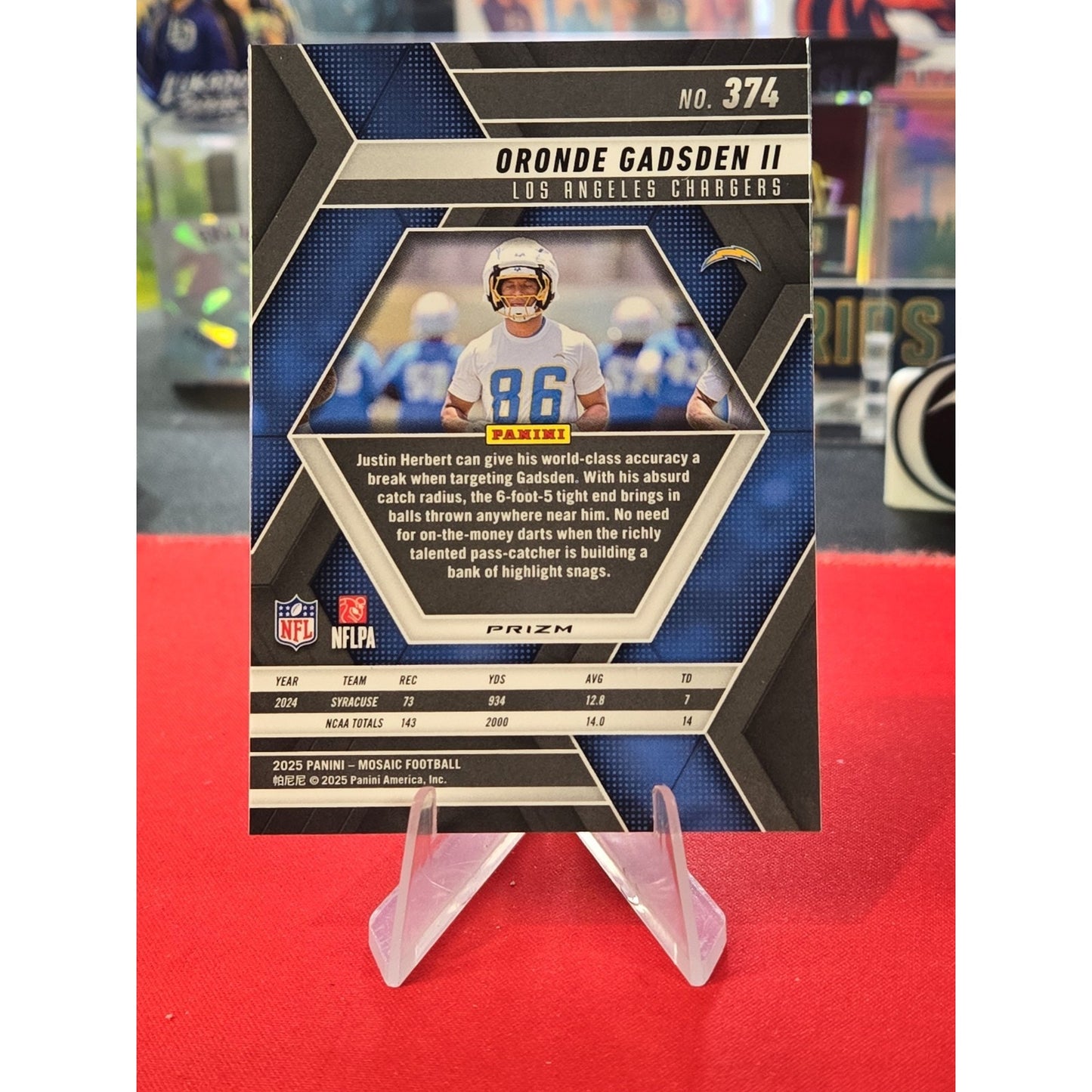 Oronde Gadsden II Honeycomb Case Hit 2025 Panini Mosaic Rookie Prizm