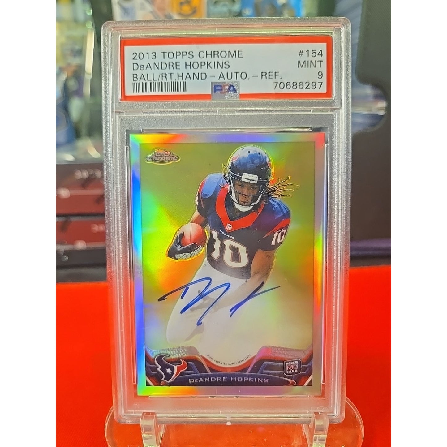 2013 Topps Chrome Deandre Hopkins Rookie Refractor Autograph PSA 9 SSP RC /150