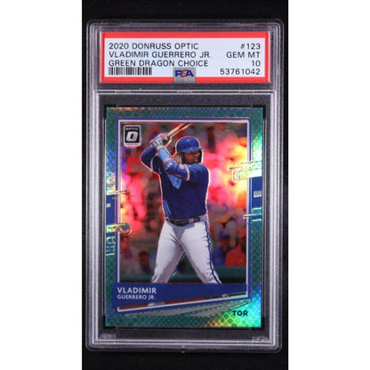 Vladimir Guerrero Jr. /84 Green Dragon 2020 Donruss Optic #123 Prizm PSA 10