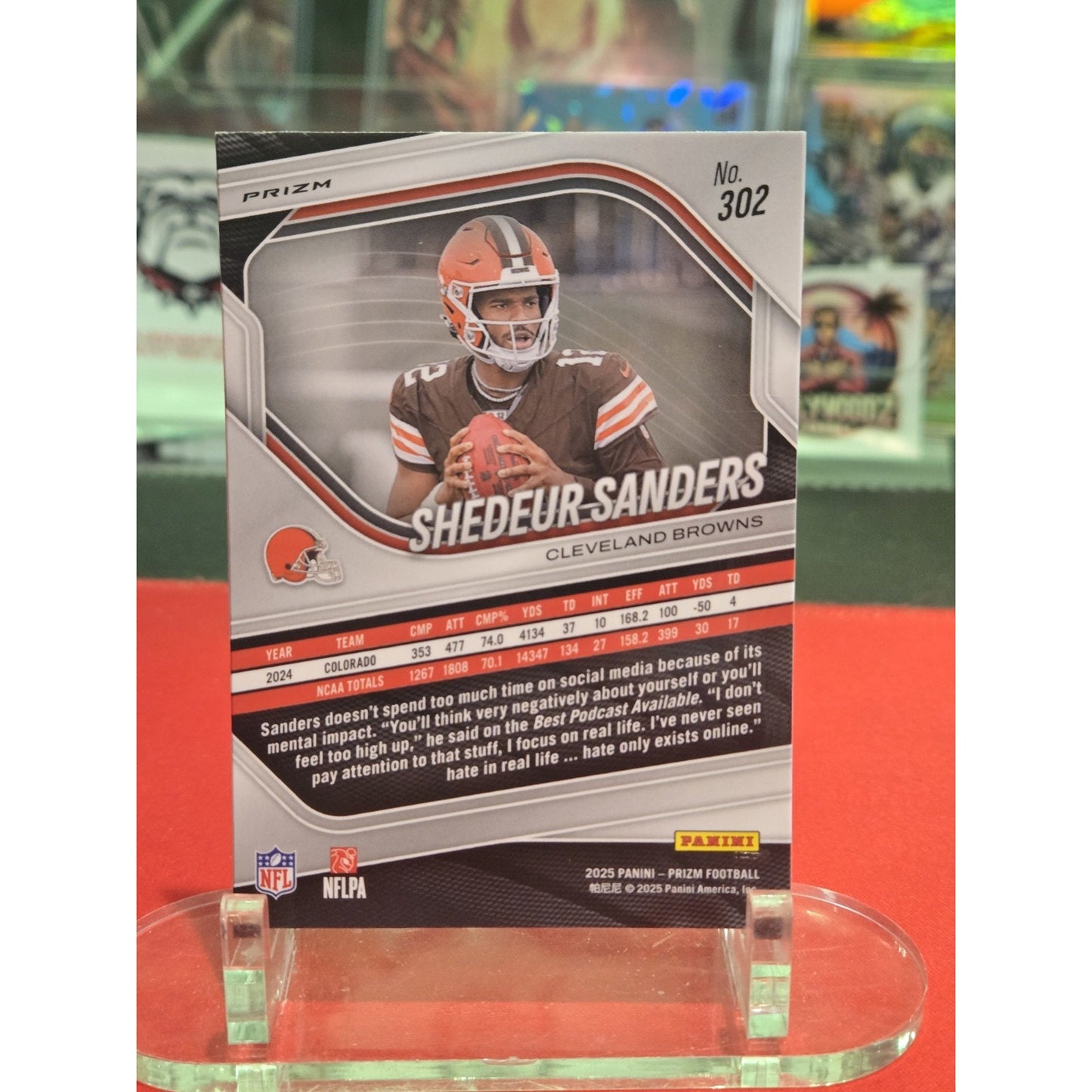 2025 Panini Prizm Shedeur Sanders Orange Ice Prizm RC #302