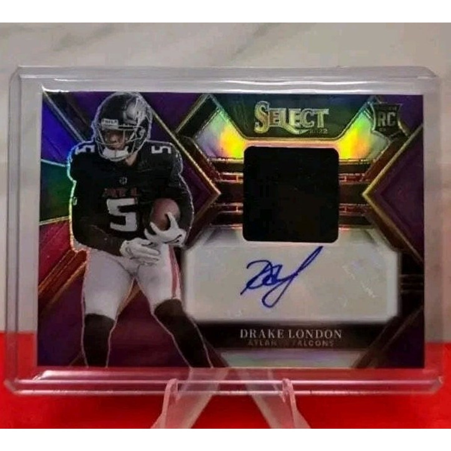 Drake London /49 2022 Panini Select - Rookie Signature Mem #RSM-DL P