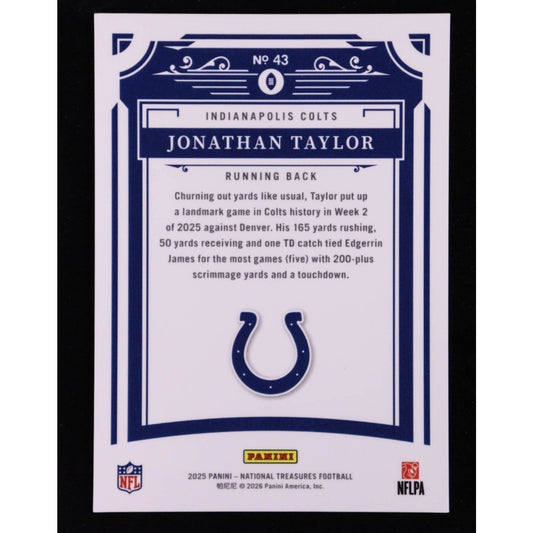 Jonathan Taylor /35 Silver 2025 National Treasures #43