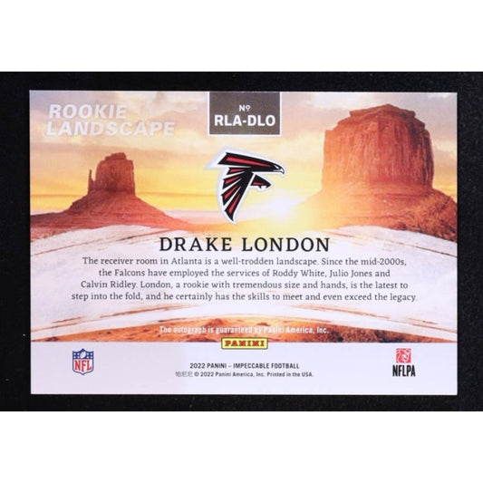 2022 Panini Impeccable - Rookie Landscape Drake London #RLA-DLO /99 (AU, RC)