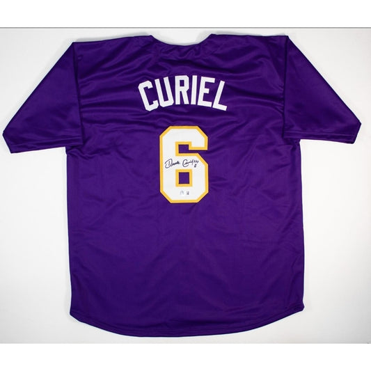 Derek Curiel Tigers Signed Custom Purple Jersey Autographed Beckett Authentic