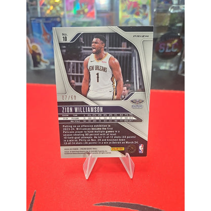 Zion Williamson 2024-25 Panini Prizm Orange Wave SP /60 #10 Pelicans
