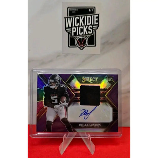 Drake London /49 2022 Panini Select Rookie Signature Mem #RSM DL P