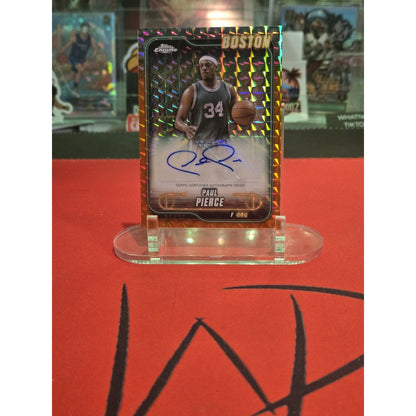 2024-25 Topps Chrome - Autographs Paul Pierce #TCA-PP Orange Geometric Refractor