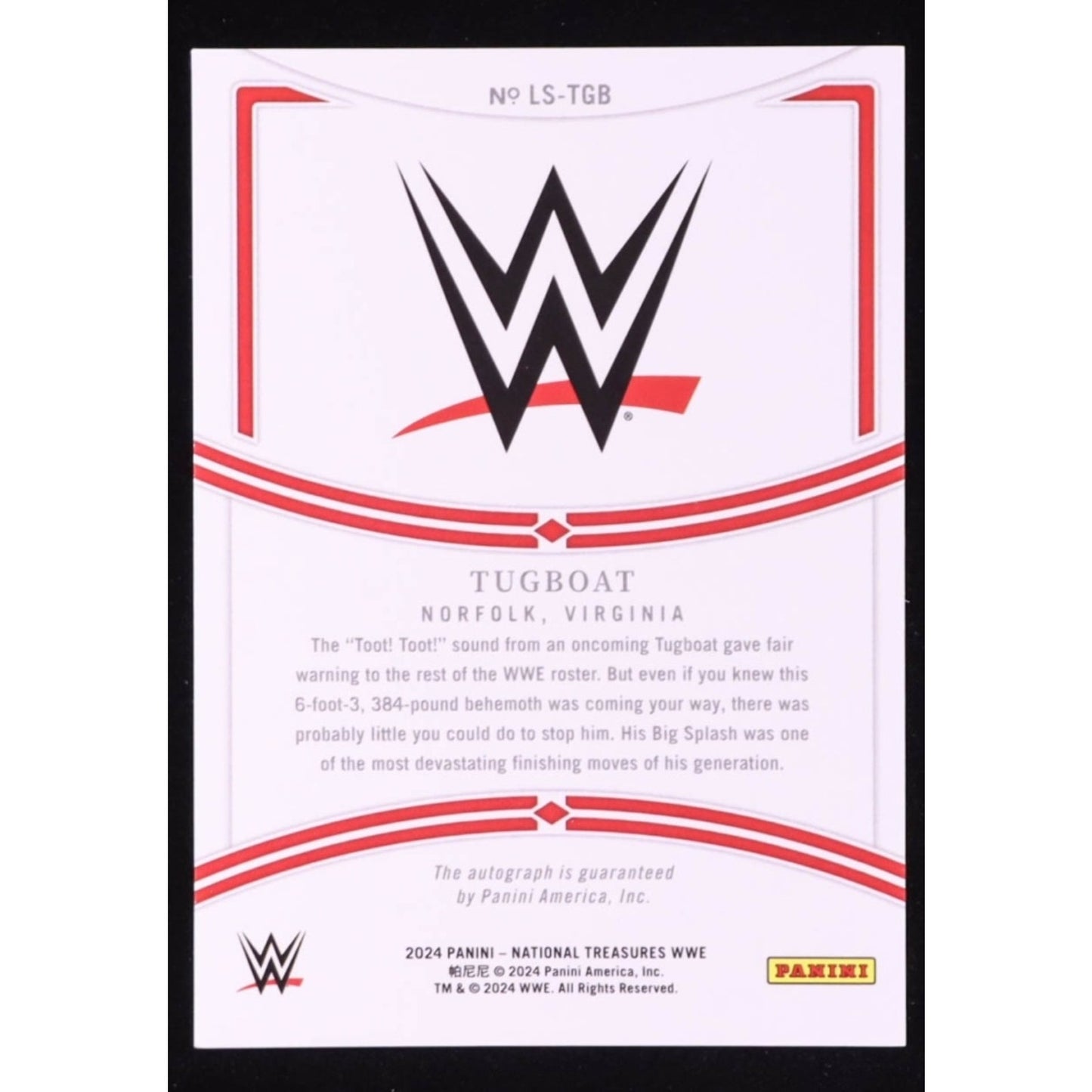 Tugboat 2024 Panini National Treasures WWE - Legendary Sig. Typhoon #LS-TGB /75