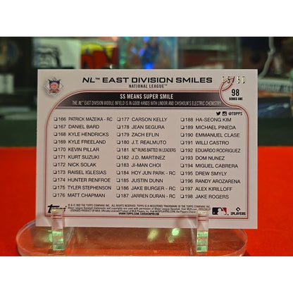 2022 Topps Series 1 1st Edition - Checklist /50 Francisco Lindor, Jazz Chisholm